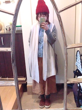 「SERO（セロ）のアイテム（シャツ/ブラウス）」を使った、u_pyonさん（レディース・156cm）の秋コーディネート