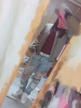「H&M DIVIDED（エイチアンドエム　ディヴァイデッド）のアイテム（ブルゾン）」を使った、souさん（レディース・150cm）の冬コーディネート
