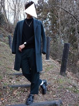 「カシミヤ」｜「アイテム（腕時計）」を使った、いっせいさん（メンズ・178cm）の冬コーディネート