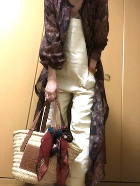 「ロングシャツ」｜「アイテム（サロペット/オーバーオール）」を使った、pipipiさん（レディース・154cm）の夏コーディネート