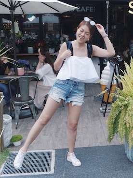 「MONKI（モンキ）のアイテム（ファッション雑貨）」を使った、Melanie Orさん（レディース・165cm）の秋コーディネート