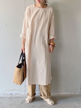 「RIBOU（リボウ）のアイテム」を使った、hitomiさん（レディース・154cm）の夏コーディネート