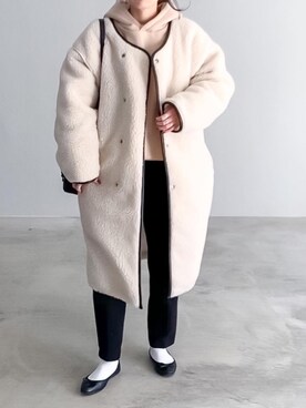 「titivate（ティティベイト）のアイテム（パーカー）」を使った、hitomiさん（レディース・154cm）の冬コーディネート