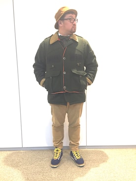 「WOOLRICH（ウールリッチ）のアイテム（その他アウター）」を使った、しん83さん（メンズ・173cm）の冬コーディネート
