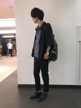 「STUDIOUS（ステュディオス）のアイテム（バックパック/リュック）」を使った、きょうすけさん（メンズ・175cm）の夏コーディネート