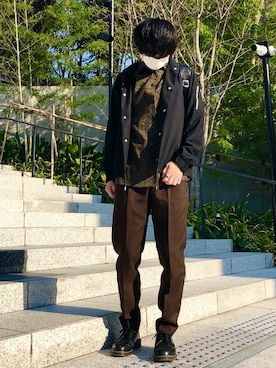「STUDIOUS（ステュディオス）のアイテム（バッグ）」を使った、きょうすけさん（メンズ・175cm）の冬コーディネート
