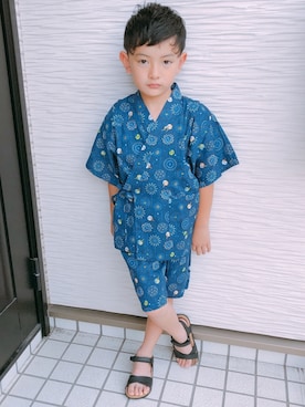 「アイテム（浴衣）」を使った、kokiさん（キッズ・120cm）の夏コーディネート