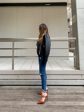 「EGOIST（エゴイスト）のアイテム（シューズ）」を使った、sayaさん（レディース・148cm）の秋コーディネート
