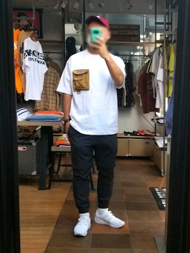 「ポケットＴシャツ」｜「アイテム（キャップ）」を使った、iuriurさん（メンズ・175cm）の春コーディネート