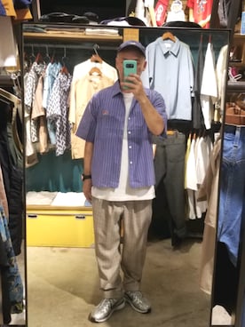 「TIMELY WARNING（タイムリーワーニング）のアイテム」を使った、iuriurさん（メンズ・175cm）の夏コーディネート