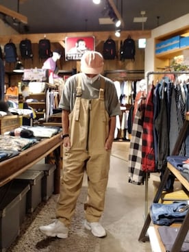 「no brand（ノーブランド）のアイテム（オールインワン・サロペット）」を使った、iuriurさん（メンズ・175cm）の秋コーディネート