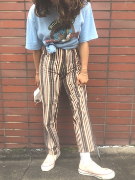 「Afends（アフェンズ）のアイテム（パンツ）」を使った、anitaさん（レディース・153cm）の春コーディネート