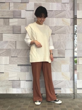 「CONVERSE TOKYO（コンバーストウキョウ）のアイテム」を使った、SARINAさん（レディース・167cm）の秋コーディネート