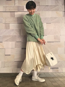 「CONVERSE TOKYO（コンバーストウキョウ）のアイテム」を使った、SARINAさん（レディース・168cm）の秋コーディネート