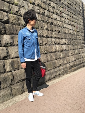 「Herve Chapelier（エルベシャプリエ）のアイテム（トートバッグ）」を使った、terugeさん（メンズ・178cm）の春コーディネート