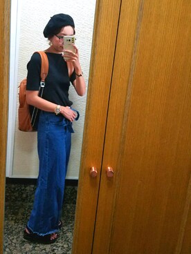 「FREAK'S STORE（フリークスストア）のアイテム（ハンチング/ベレー帽）」を使った、sugarさん（レディース・164cm）の秋コーディネート