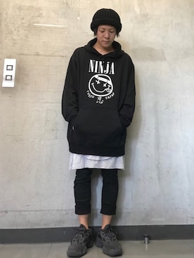 「Yeezy（イージー）のアイテム」を使った、GOSTARDEFUGA_RYOSUKEさん（メンズ・170cm）の秋コーディネート