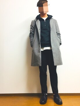 「semantic design（セマンティックデザイン）のアイテム（シューズ）」を使った、けんたろうさん（メンズ・171cm）の冬コーディネート