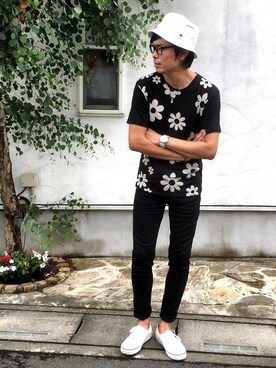 「SHIPS JET BLUE（シップスジェットブルー）のアイテム（Tシャツ/カットソー）」を使った、u-jさん（メンズ・180cm）の夏コーディネート