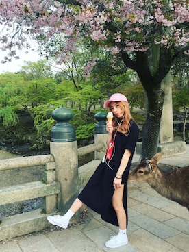 「travel」｜「アイテム（ソックス/靴下）」を使った、Minima 蕭さん（レディース・155cm）の夏コーディネート