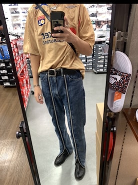 「Tシャツ」｜「アイテム（トップス、ゴールド系）」を使った、nobodyさん（メンズ・174cm）の夏コーディネート