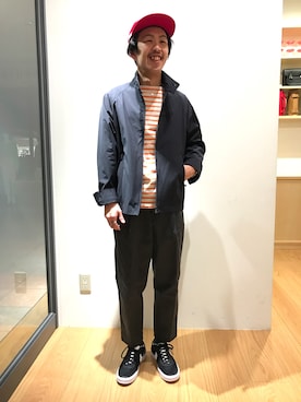 「バスクシャツ」｜「アイテム（その他アウター）」を使った、naoyakatoさん（メンズ・167cm）の冬コーディネート