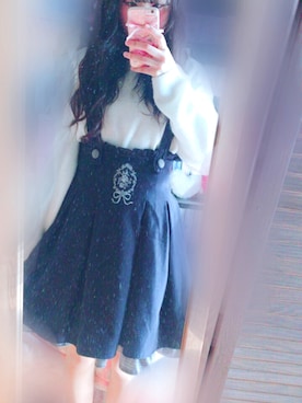 「axes femme（アクシーズファム）のアイテム（ジャンパースカート）」を使った、えみゅ໒꒱· ﾟさん（レディース・157cm）の冬コーディネート