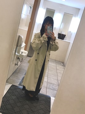 「archives（アルシーヴ）のアイテム（トレンチコート）」を使った、minさん（レディース・146cm）の春コーディネート