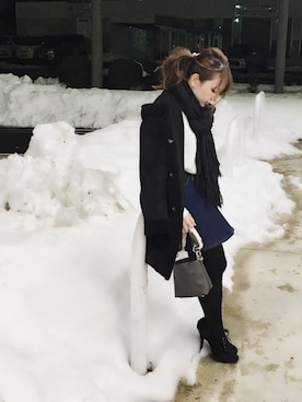 「g.v.g.v.」｜「アイテム（ムートンコート）」を使った、mさん（レディース・151cm）の冬コーディネート