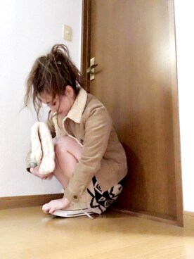 「Lee（リー）のアイテム（ライダースジャケット）」を使った、mさん（レディース・151cm）の冬コーディネート