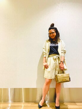 「Rouge vif（ルージュヴィフ）のアイテム（ジャケット/アウター）」を使った、MINAKOさん（レディース・155cm）の春コーディネート