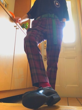 「アイテム（ローファー）」を使った、わちぇさん（メンズ・175cm・10代）の秋コーディネート