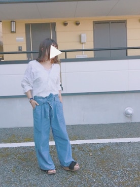 「スカラップ」｜「アイテム（アナログ腕時計）」を使った、はるさん（レディース・153cm）の春コーディネート