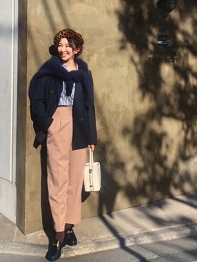 「&. NOSTALGIA（アンドドットノスタルジア）のアイテム（パンツ）」を使った、stylist_morookaさん（レディース・157cm）の冬コーディネート