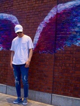 「アイテム（スリッポン、その他）」を使った、やまのうちさん（メンズ・180cm）の夏コーディネート