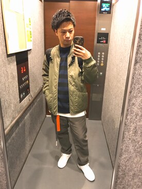 「JOURNAL STANDARD（ジャーナルスタンダード）のアイテム（MA-1）」を使った、たーさん（メンズ・165cm）の春コーディネート