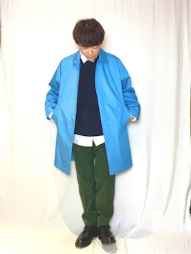 「GLOBAL WORK（グローバルワーク）のアイテム（ステンカラーコート）」を使った、ヒミケンさん（メンズ・170cm）の冬コーディネート