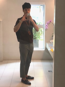 「Samsonite Red（サムソナイトレッド）のアイテム」を使った、Dylan Li 🇹🇼さん（メンズ・189cm）の秋コーディネート