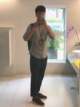 「Samsonite Red（サムソナイトレッド）のアイテム」を使った、Dylan Li 🇹🇼さん（メンズ・189cm）の秋コーディネート