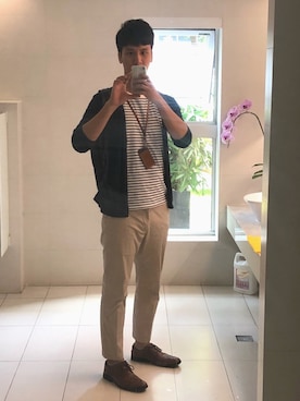 「Samsonite Red（サムソナイトレッド）のアイテム」を使った、Dylan Li 🇹🇼さん（メンズ・189cm）の秋コーディネート