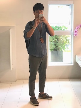 「Samsonite Red（サムソナイトレッド）のアイテム」を使った、Dylan Li 🇹🇼さん（メンズ・189cm）の夏コーディネート