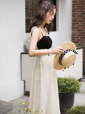 「盐系风格」｜「アイテム（ワンピース/ドレス）」を使った、嘿，我姓叶さん（レディース・162cm）の夏コーディネート