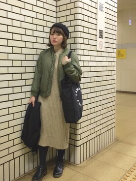 かほこ。さんの「【LABOUR AND WAIT】C009 L&W TOTE BAG BLK」を使ったコーディネート