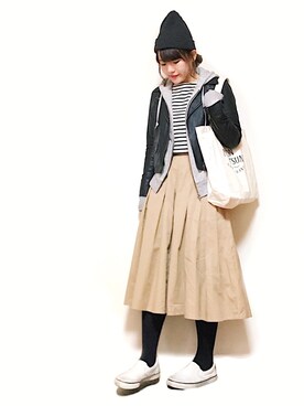 「A part by（アパートバイ）のアイテム（その他アウター）」を使った、かほこ。さん（レディース・161cm）の冬コーディネート