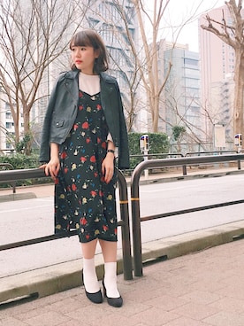 「JEANASIS（ジーナシス）のアイテム（ワンピース/ドレス）」を使った、かほこ。さん（レディース・161cm）の春コーディネート