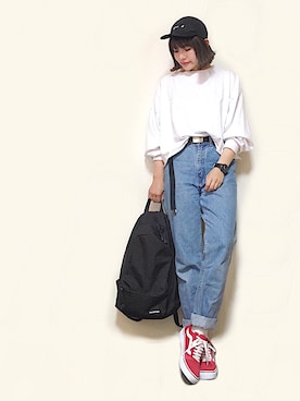 「YAKPAK（ヤックパック）のアイテム」を使った、かほこ。さん（レディース・161cm）の春コーディネート