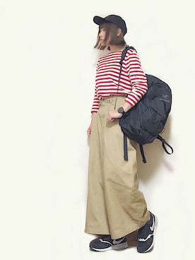 「JEANASIS（ジーナシス）のアイテム（チノパンツ）」を使った、かほこ。さん（レディース・161cm）の春コーディネート