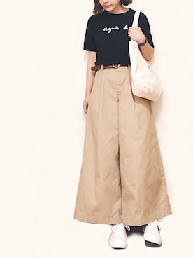 「JEANASIS（ジーナシス）のアイテム（チノパンツ）」を使った、かほこ。さん（レディース・161cm）の夏コーディネート