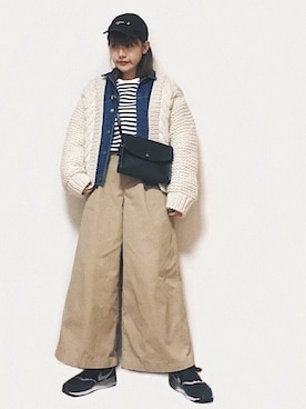 「JEANASIS（ジーナシス）のアイテム（チノパンツ）」を使った、かほこ。さん（レディース・161cm）の冬コーディネート