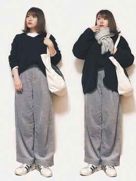 「DHOLIC（ディーホリック）のアイテム（ブルゾン）」を使った、かほこ。さん（レディース・161cm）の冬コーディネート